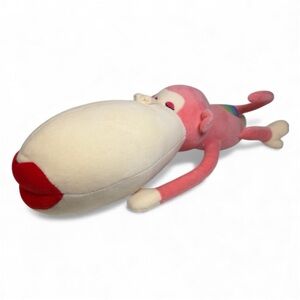 RARE Pink Monkey Plush Toy – Big Red Lips, Long Arms – Shanghai Violet Shine 15"